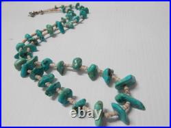 Vintage Navajo Indian Turquoise Nugget Heishi Shaman Style Necklace