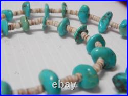 Vintage Navajo Indian Turquoise Nugget Heishi Shaman Style Necklace