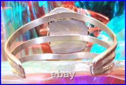 Vintage Navajo Native American 925 Sterling Silver Turquoise Cuff Bracelet BEAUT Vintage Navajo Native American 925 Sterling Silver Turquoise Cuff Bracelet BEAUT