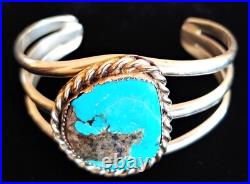 Vintage Navajo Native American 925 Sterling Silver Turquoise Cuff Bracelet BEAUT Vintage Navajo Native American 925 Sterling Silver Turquoise Cuff Bracelet BEAUT