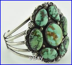 Vintage Navajo Native American Sterling Silver Turquoise Cuff Bracelet Johnson