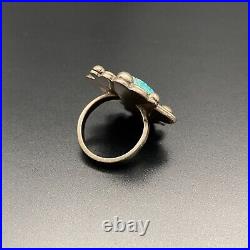 Vintage Navajo Native Turquoise Sterling Silver Ring Size 6