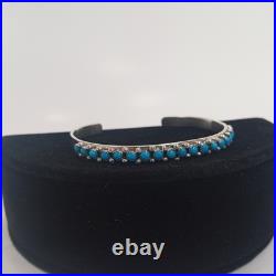 Vintage Navajo Paul Livingston Sterling Silver 925 Turquoise Cuff Bracelet 7 Vintage Navajo Paul Livingston Sterling Silver 925 Turquoise Cuff Bracelet 7