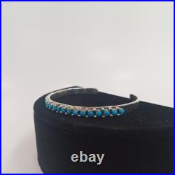 Vintage Navajo Paul Livingston Sterling Silver 925 Turquoise Cuff Bracelet 7 Vintage Navajo Paul Livingston Sterling Silver 925 Turquoise Cuff Bracelet 7