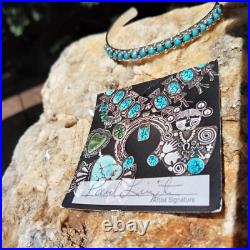 Vintage Navajo Paul Livingston Sterling Silver 925 Turquoise Cuff Bracelet 7 Vintage Navajo Paul Livingston Sterling Silver 925 Turquoise Cuff Bracelet 7