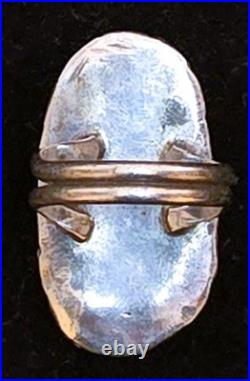 Vintage Navajo SINGLE-STONE BISBEE BLUE Turquoise Sterling Silver Ring