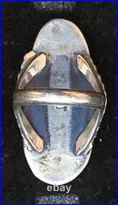 Vintage Navajo SINGLE-STONE BISBEE BLUE Turquoise Sterling Silver Ring