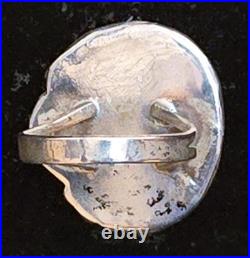 Vintage Navajo SINGLE-STONE BISBEE BLUE Turquoise Sterling Silver Ring