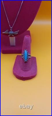 Vintage Navajo Southwestern 925 Sterling Jewelry Bundle Earrings, ring, necklace