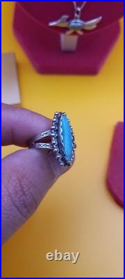 Vintage Navajo Southwestern 925 Sterling Jewelry Bundle Earrings, ring, necklace