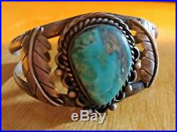 Vintage Navajo Sterling Silver And Turquoise Cuff Bracelet Vintage Navajo Sterling Silver And Turquoise Cuff Bracelet