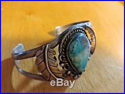 Vintage Navajo Sterling Silver And Turquoise Cuff Bracelet Vintage Navajo Sterling Silver And Turquoise Cuff Bracelet