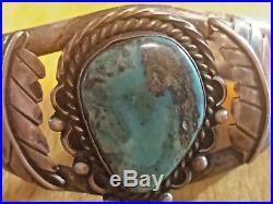 Vintage Navajo Sterling Silver And Turquoise Cuff Bracelet Vintage Navajo Sterling Silver And Turquoise Cuff Bracelet