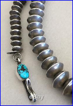 Vintage Navajo Sterling Silver Graduated Bead Necklace 17.5 by YH