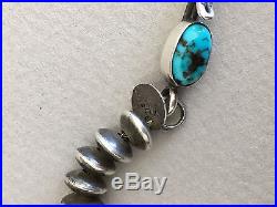 Vintage Navajo Sterling Silver Graduated Bead Necklace 17.5 by YH