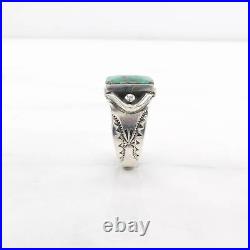 Vintage Navajo Sterling Silver Ring Turquoise, Stamped Green Size 10 1/2