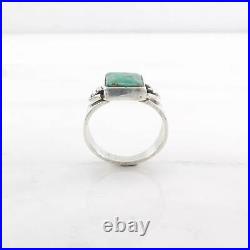 Vintage Navajo Sterling Silver Ring Turquoise, Stamped Green Size 10 1/2