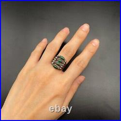 Vintage Navajo Sterling Silver Turquoise Arrow Ring Size 6.5