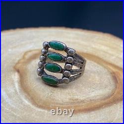 Vintage Navajo Sterling Silver Turquoise Arrow Ring Size 6.5