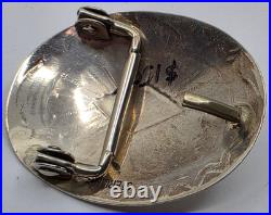 Vintage Navajo Sterling Silver Turquoise Belt Buckle