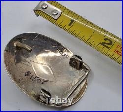 Vintage Navajo Sterling Silver Turquoise Belt Buckle