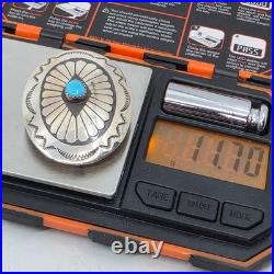 Vintage Navajo Sterling Silver Turquoise Belt Buckle