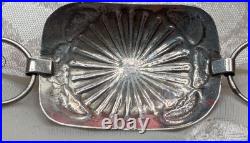 Vintage Navajo Sterling Silver Turquoise Concho Tooled Belt Ice Cube Test 36 L