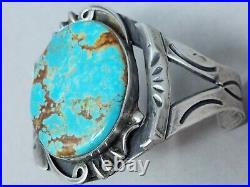 Vintage Navajo Sterling Silver & Turquoise Cuff Bracelet