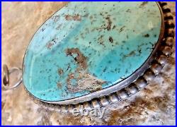 Vintage Navajo Sterling Silver Turquoise Pendant 20 grams