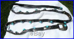 Vintage Navajo Sterling Silver and Turquoise Concho Belt Signed