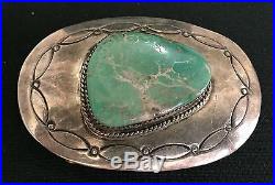Vintage Navajo Turquoise & Sterling Silver Belt Buckle