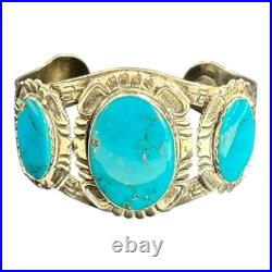 Vintage Navajo Turquoise & Sterling Silver Bracelet