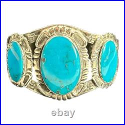 Vintage Navajo Turquoise & Sterling Silver Bracelet