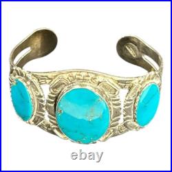 Vintage Navajo Turquoise & Sterling Silver Bracelet