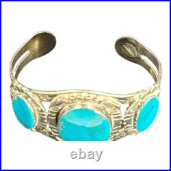 Vintage Navajo Turquoise & Sterling Silver Bracelet