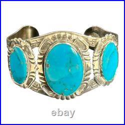 Vintage Navajo Turquoise & Sterling Silver Bracelet