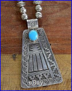 Vintage Navajo Turquoise Sterling Silver Necklace