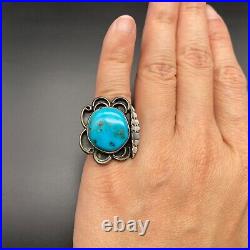 Vintage Navajo Turquoise Sterling Silver Ring Size 6.25