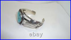 Vintage Navajo Turquoise Sterling Silver Unsigned Cuff Bracelet