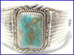 Vintage Pawn Navajo Indian Sterling Silver Turquoise Bracelet Wide + Xtra Nice