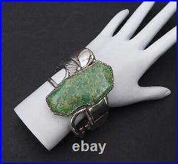Vintage R Bracelet Turquoise Feather Native American 925 Sterling Silver Jewelry