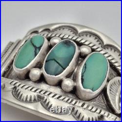 Vintage Randall Joe Tom Navajo 925 Sterling Silver Turquoise Watch Band Tips