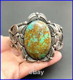 Vintage Signed Navajo Sterling Silver Royston Turquoise Cuff Bracelet 7 65 Gram