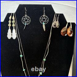 Vintage Southwest NA Jewelry Lot 925 Sterling Silver Liquid Turquoise Red Coral