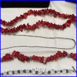 Vintage Southwest NA Jewelry Lot 925 Sterling Silver Liquid Turquoise Red Coral