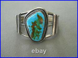 Vintage Southwestern Native American Turquoise Sterling Silver Cuff Bracelet