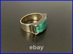 Vintage Southwestern Sterling Silver Turquoise Ring Size 6.5