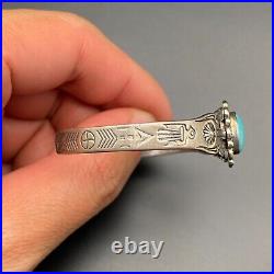 Vintage Southwestern Turquoise Sterling Silver Bracelet Cuff