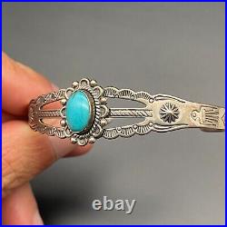 Vintage Southwestern Turquoise Sterling Silver Bracelet Cuff