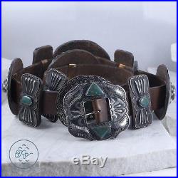 Vintage Sterling Silver NAVAJO A PAYTON Turquoise Concho 52.75 888.5g Belt